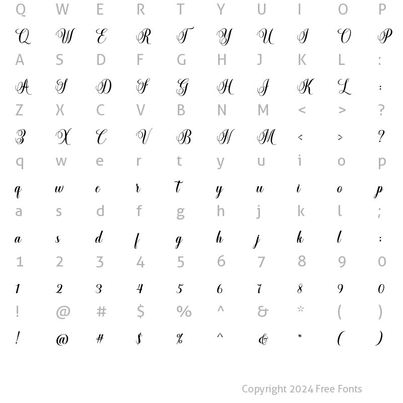 Character Map of Methalia Regular