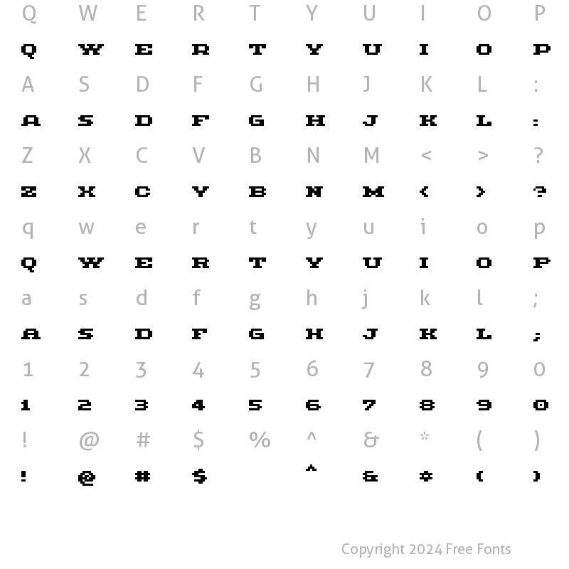 Character Map of Methodic Bold