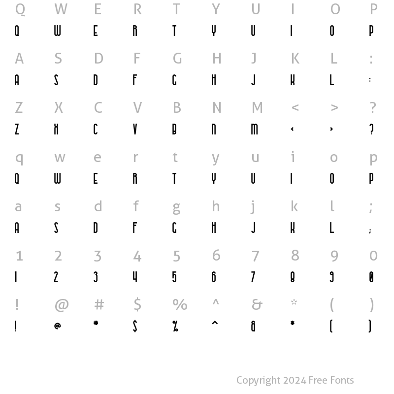 Character Map of Metria Street Black