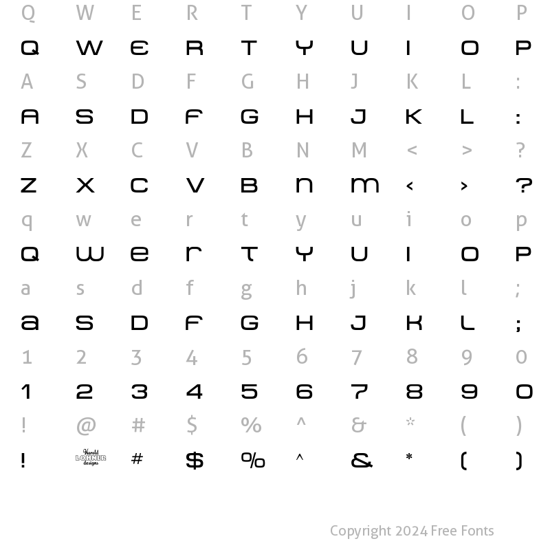 Character Map of MetroDF Regular