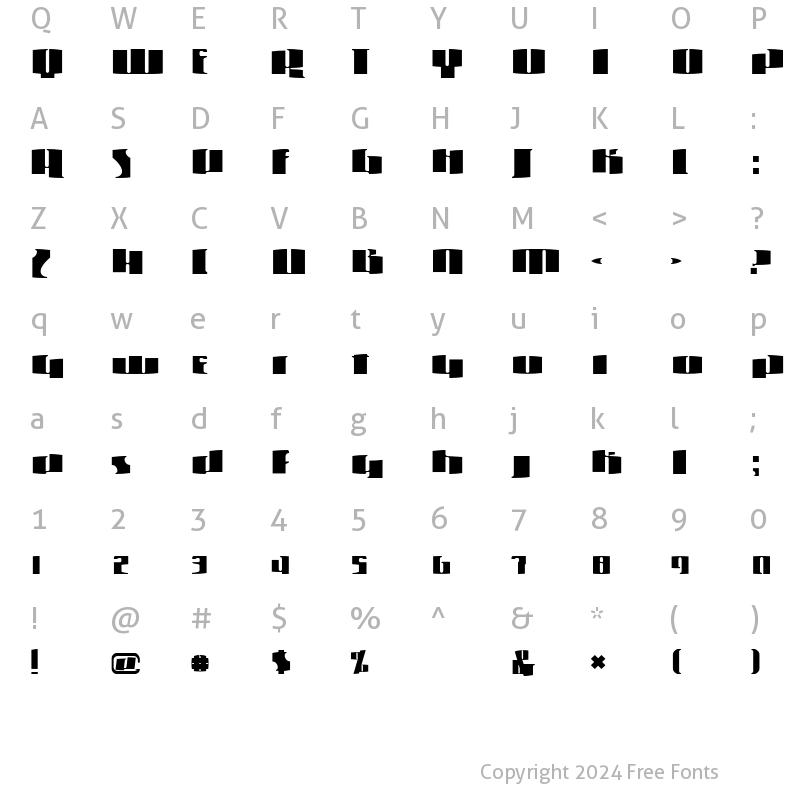 Character Map of Metroline Medium