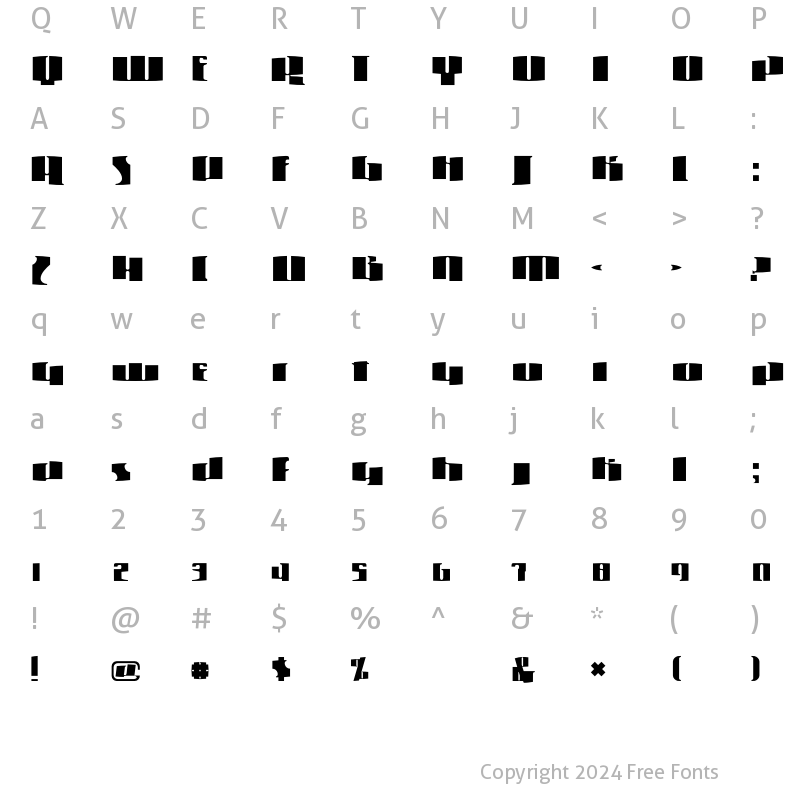 Character Map of Metroline Regular