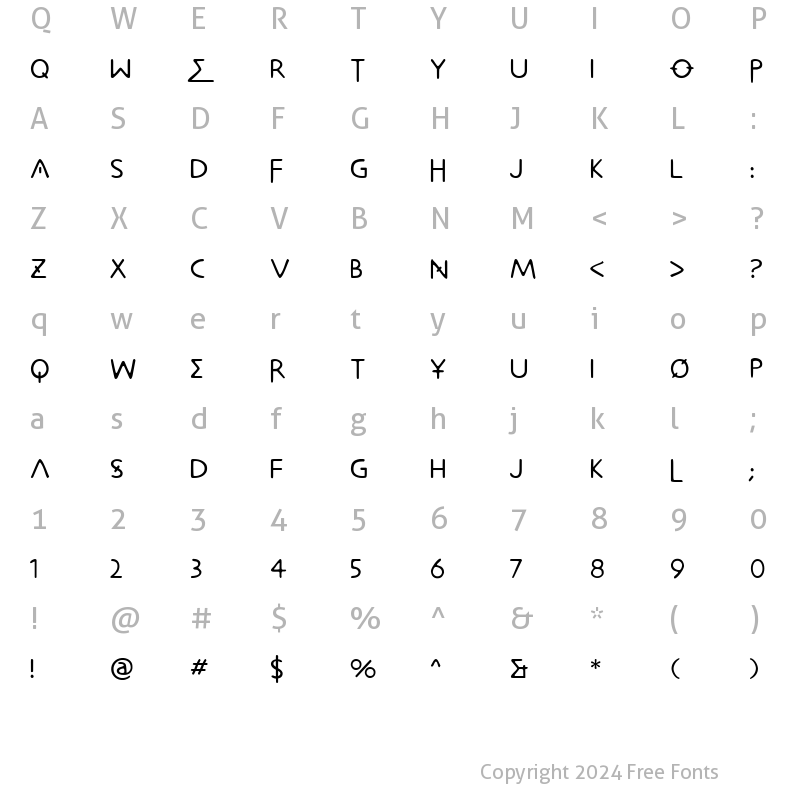 Character Map of Metrolox Regular