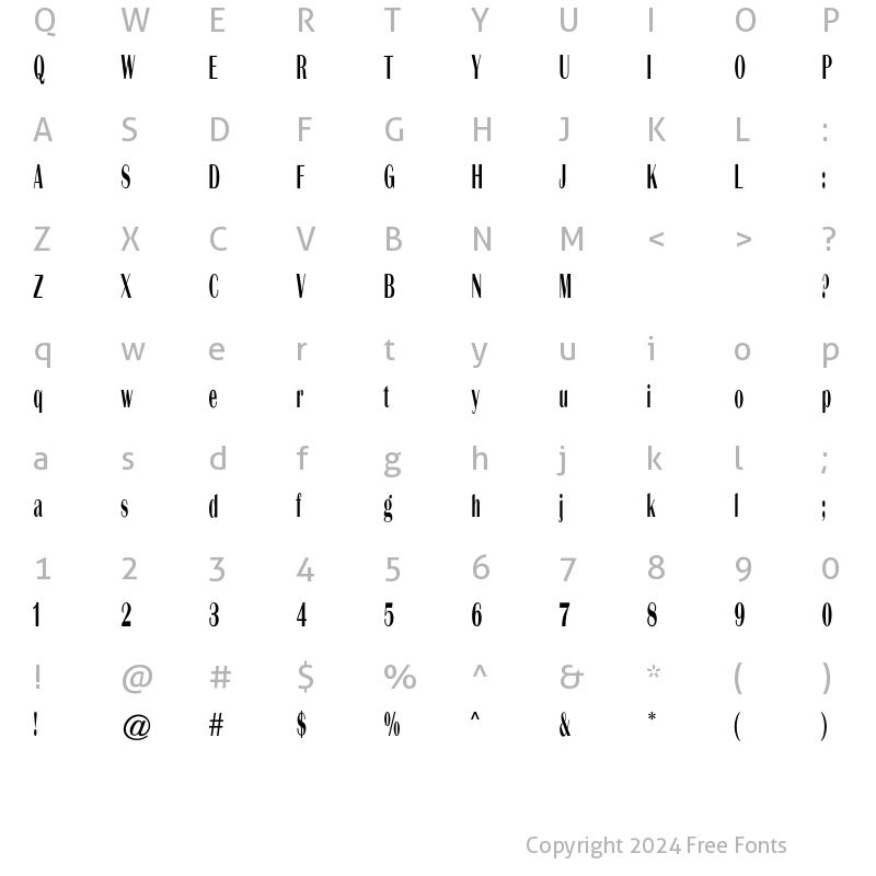 Character Map of Metronome Gothic CG Regular