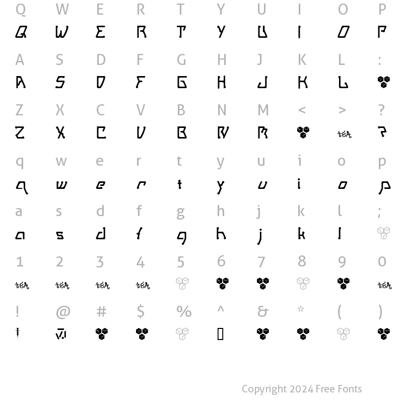 Character Map of MetroPass Regular