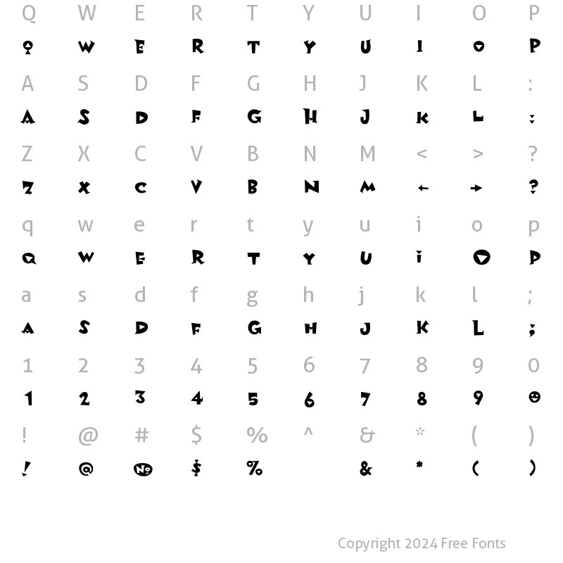 Character Map of Metropol Noir Regular