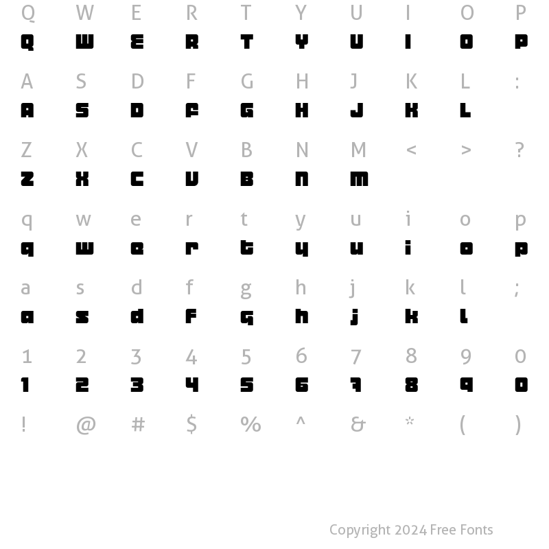 Character Map of Metropolian Demo Regular