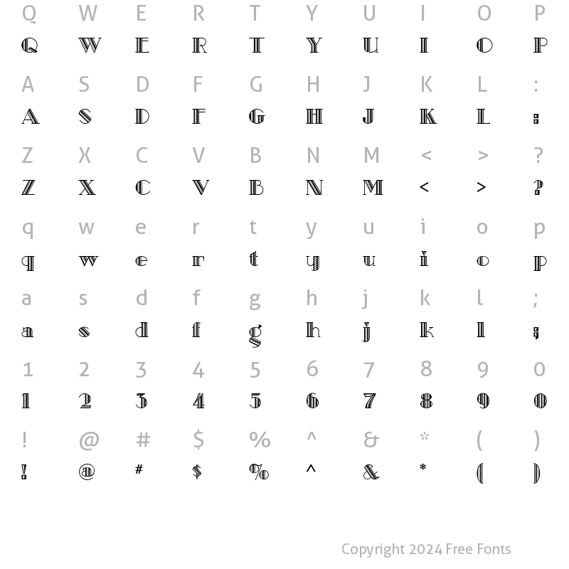 Character Map of MetroRetroRedux Medium