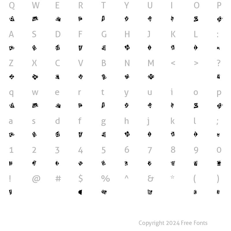 Character Map of Mex Special-One Regular