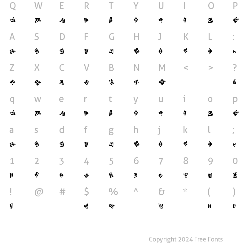 Character Map of Mex Special-Two Regular