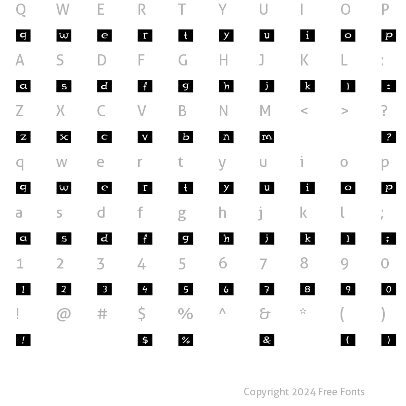 Character Map of Mex -Two Regular