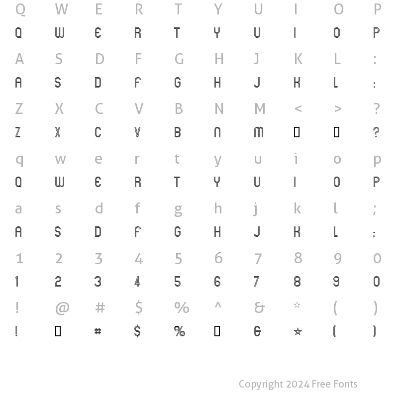 Character Map of Mexcellent Regular