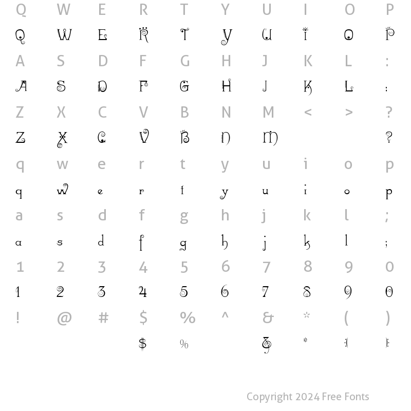 Character Map of Mexicali Regular