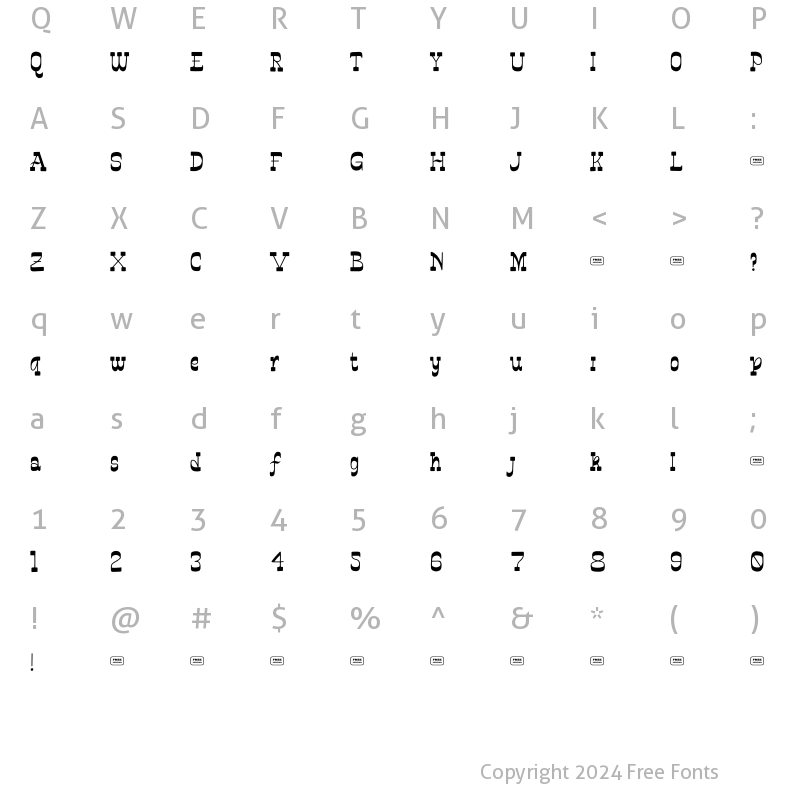 Character Map of Mexican City Free Trial Regular