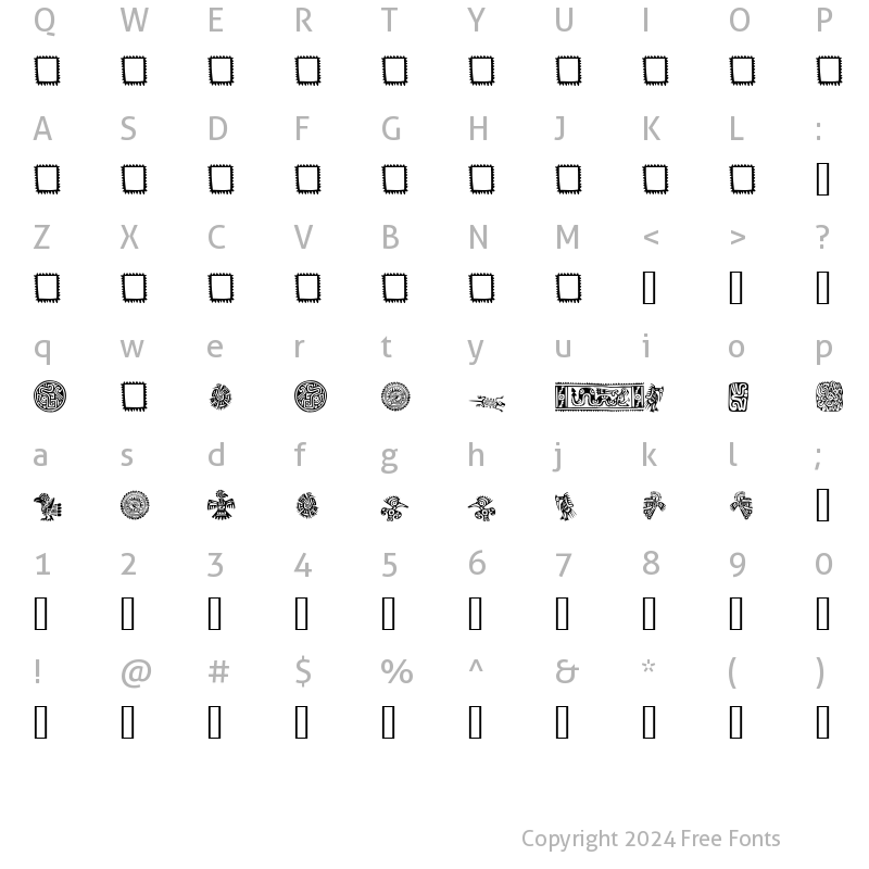 Character Map of Mexican Ornaments Regular