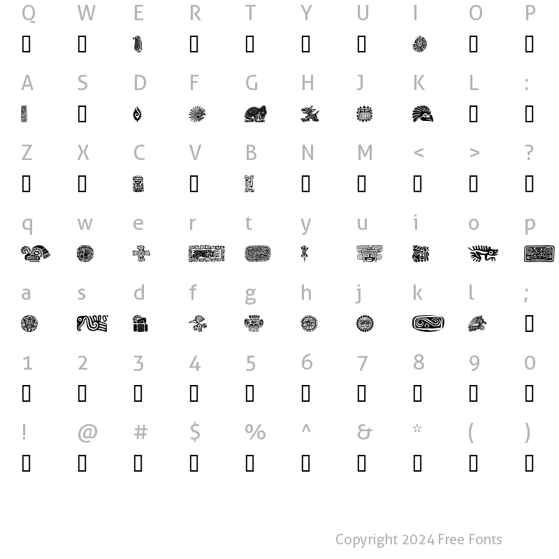 Character Map of MexicanMotif Regular