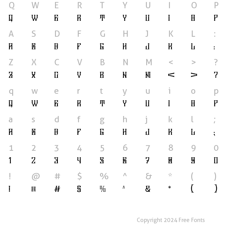 Character Map of Mexicanos Regular