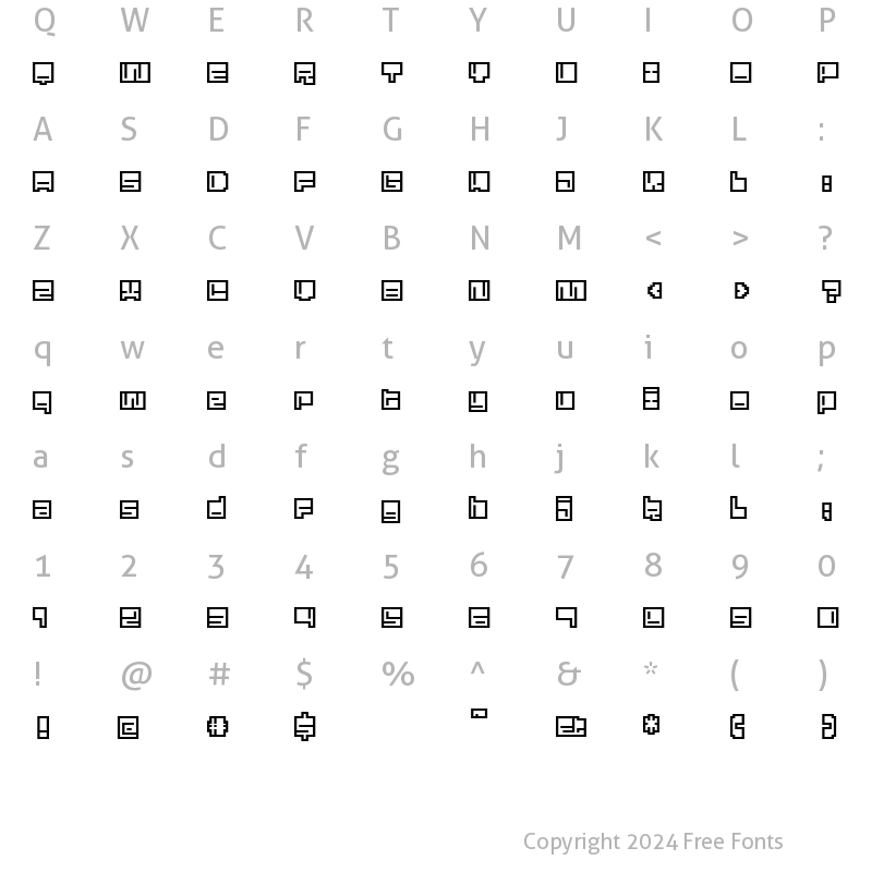 Character Map of Mezcal-Outline Regular