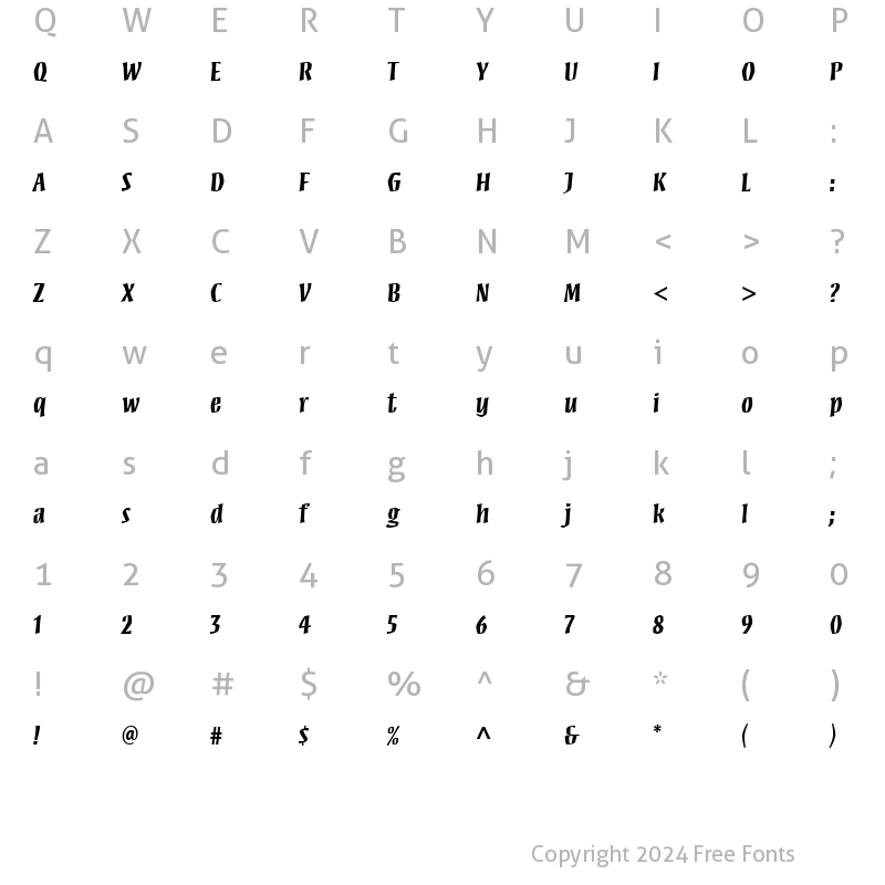 Character Map of Mezz Web Bold Regular