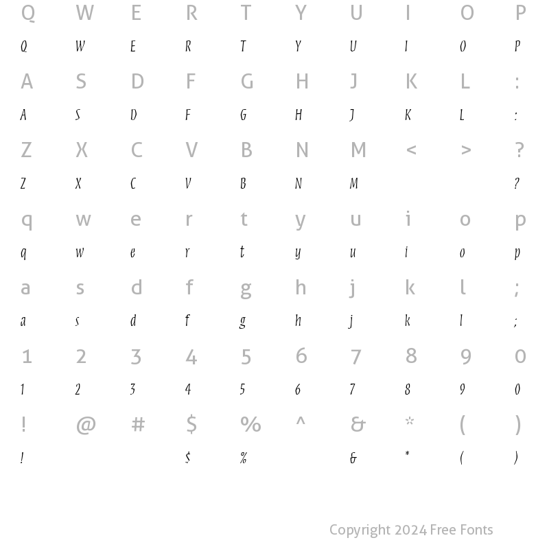 Character Map of MezzMM Regular