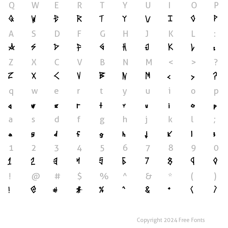 Character Map of Mezzotick Regular