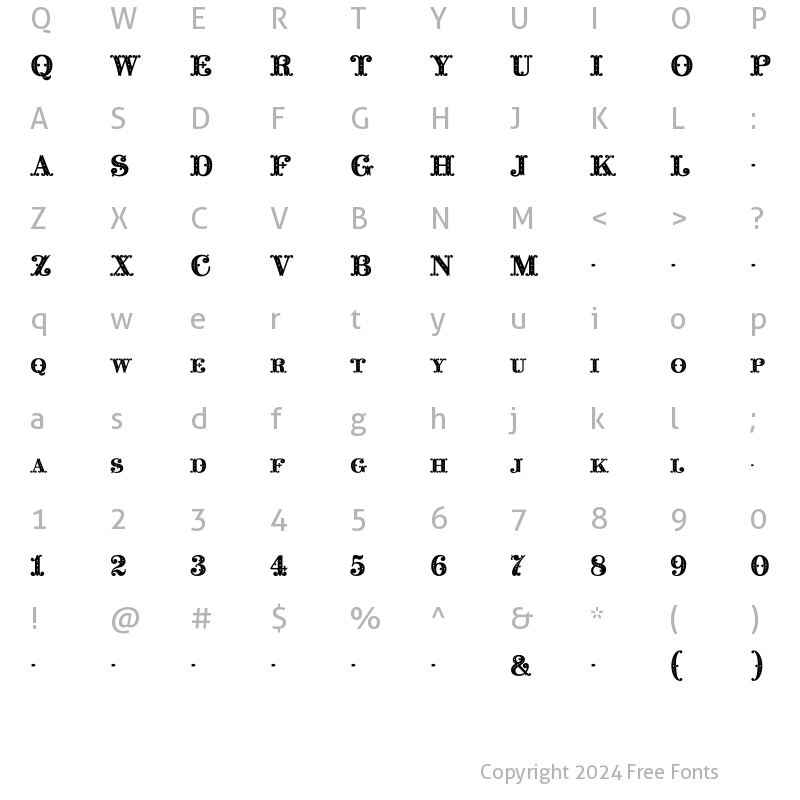 Character Map of MFC Noir Monogram Regular