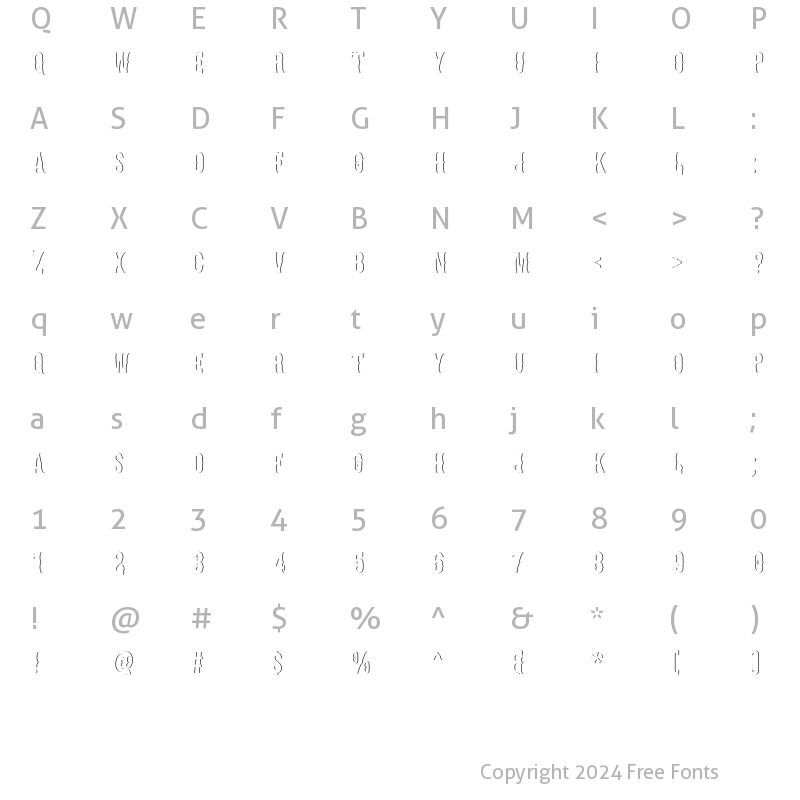 Character Map of MHM BONECARVER shadow Regular