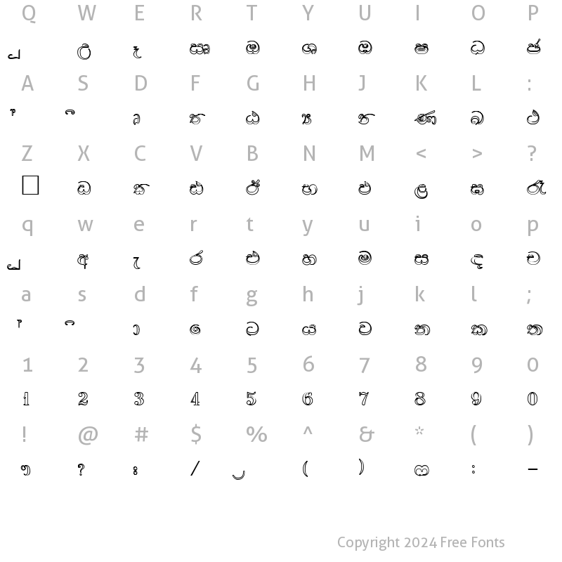 Character Map of Mi_Damindu*_Hollow_96 Normal