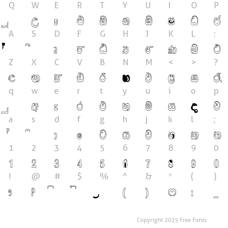 Character Map of Mi_Dasun*-HollowTall Regular