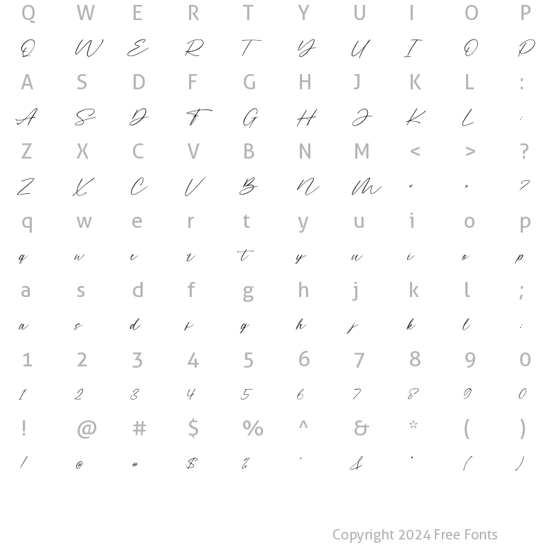 Character Map of Miarlem Regular