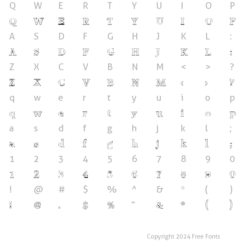 Character Map of MichaelBeckerOutline Bold