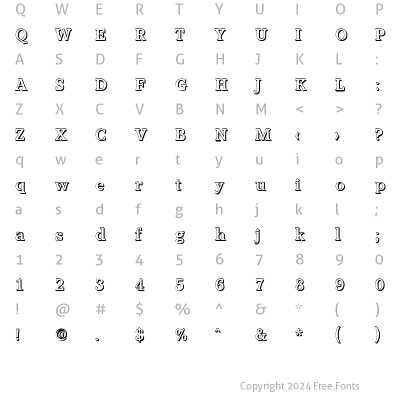 Character Map of MichaelBeckerShadow Bold