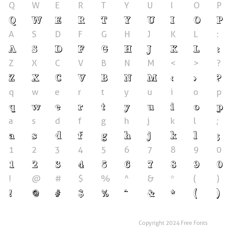 Character Map of MichaelBeckerShadow-ExtraBold Normal