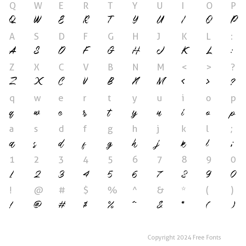 Character Map of Michaello Regular