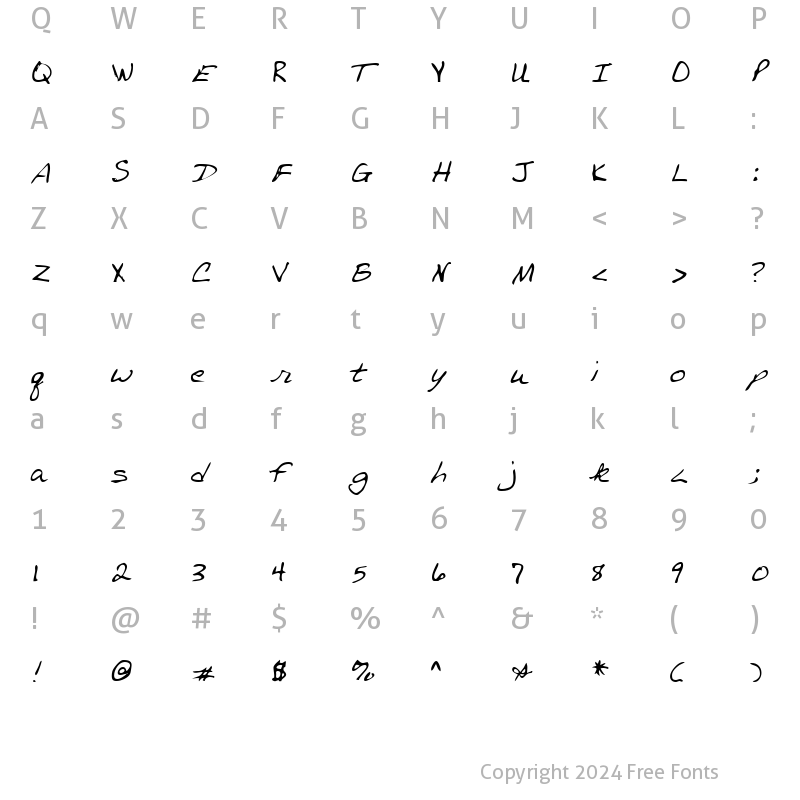 Character Map of MichaelsHand Regular