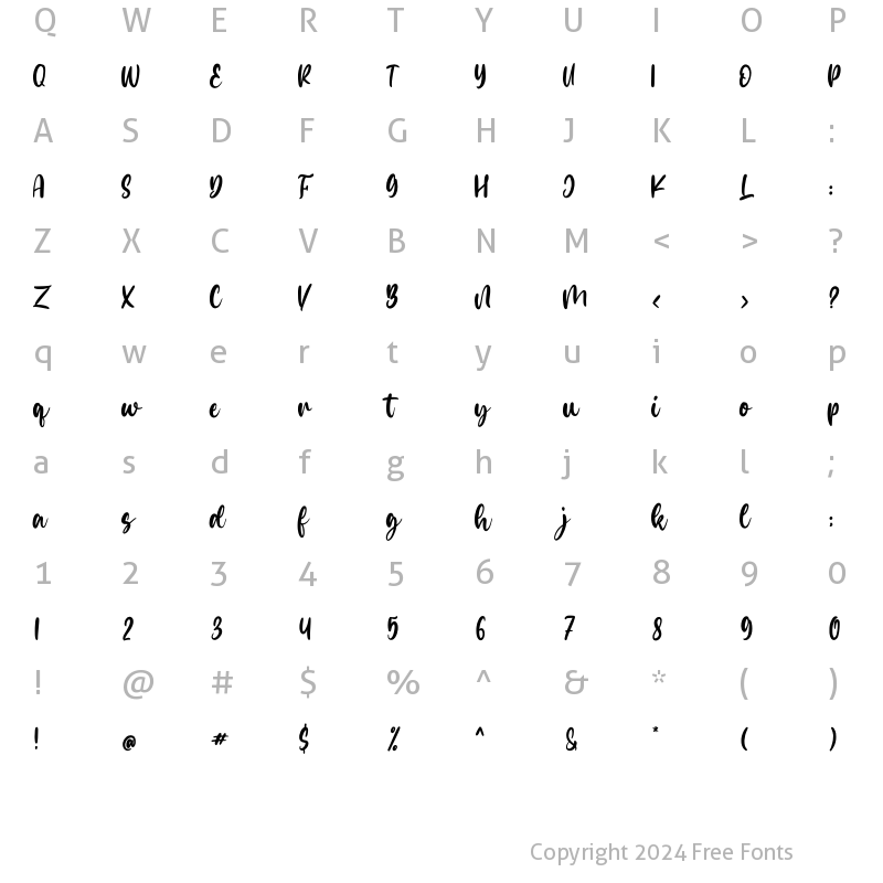 Character Map of Michelin Regular