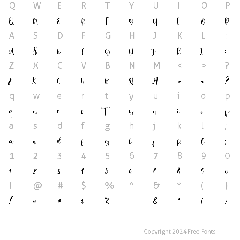 Character Map of Michman Regular