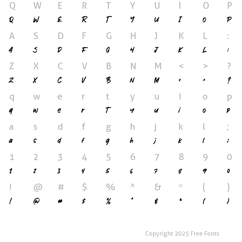 Character Map of Mickator Regular