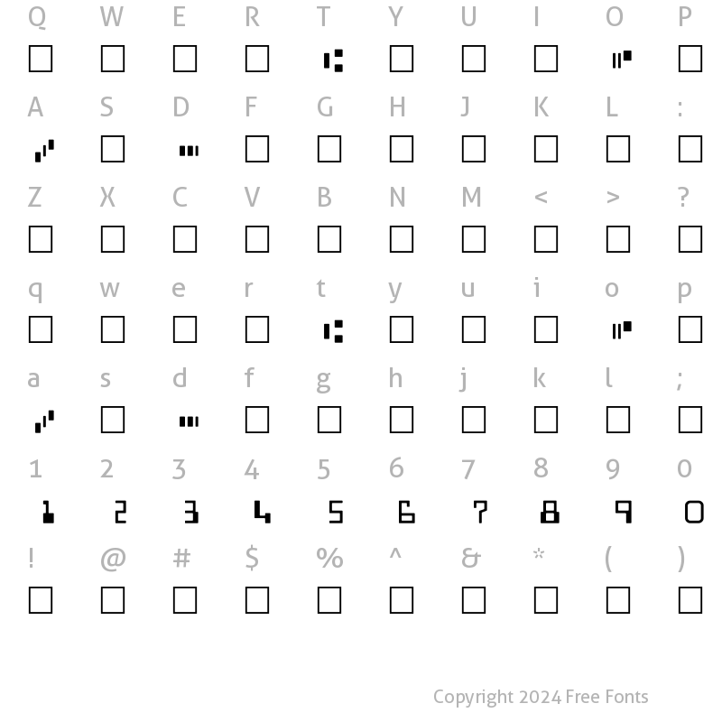 Character Map of MICR Plain