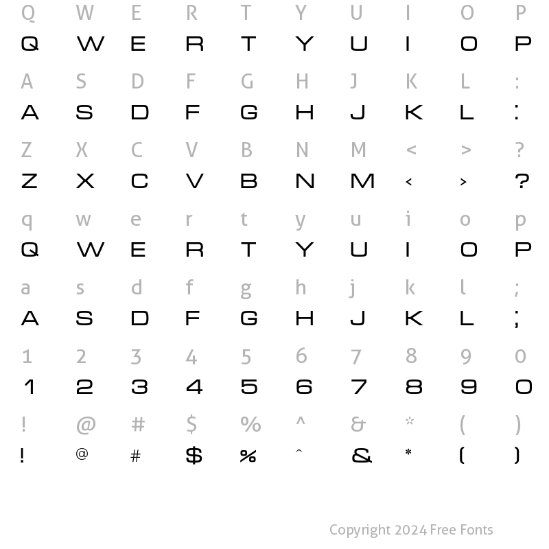 Character Map of Micra Regular