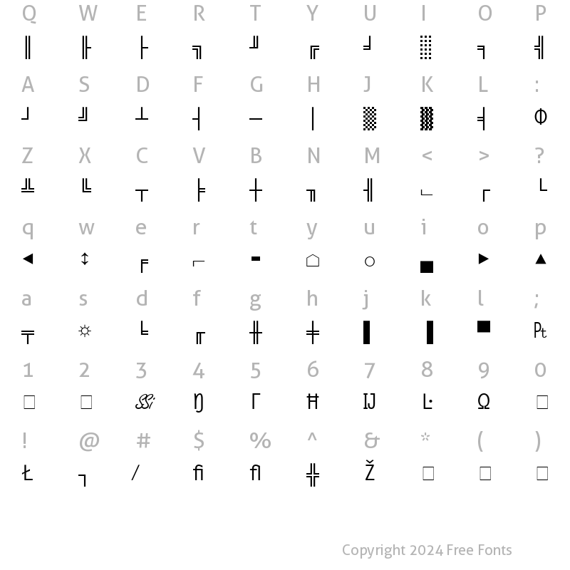 Character Map of Micro Pi Two SSi Normal