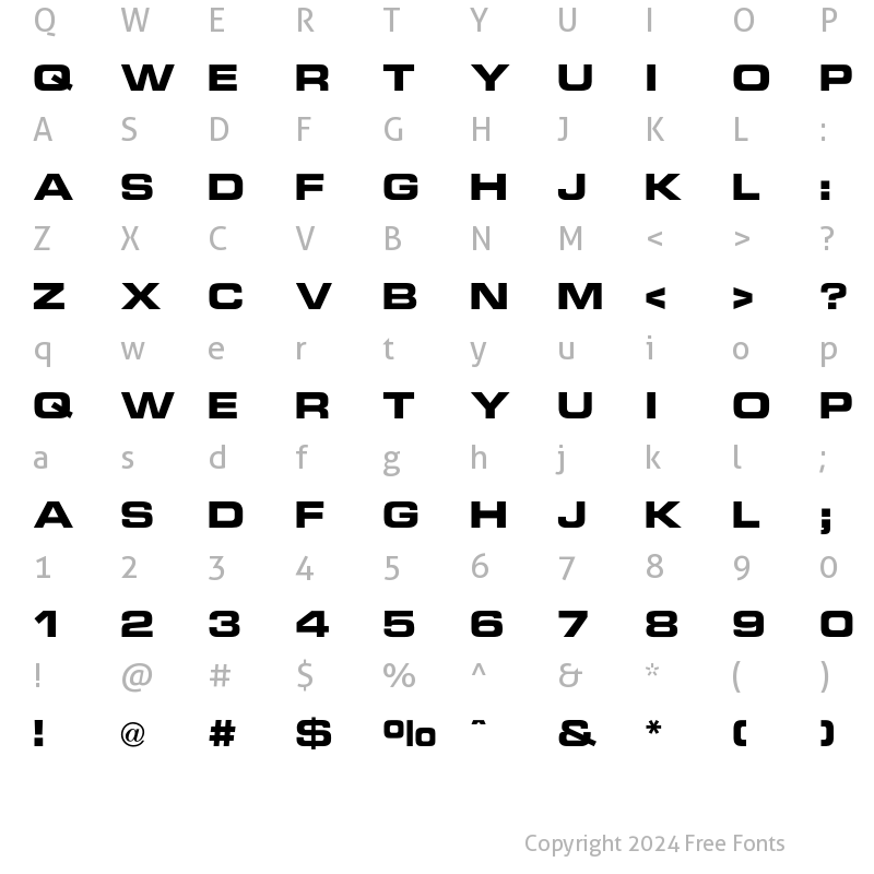 Character Map of Micro TechnicExt Bold