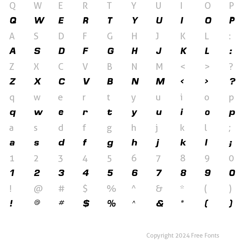 Character Map of MicroFLF Bold Italic