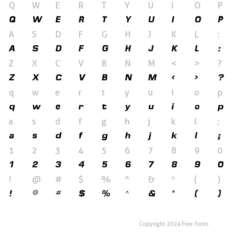 Character Map of MicroFLF Regular