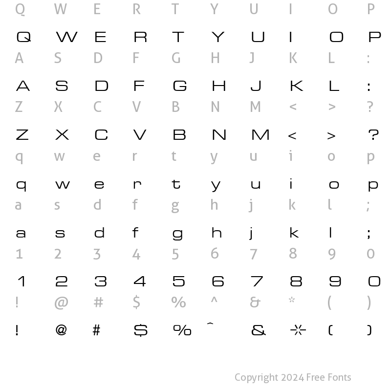 Character Map of Microgram Regular