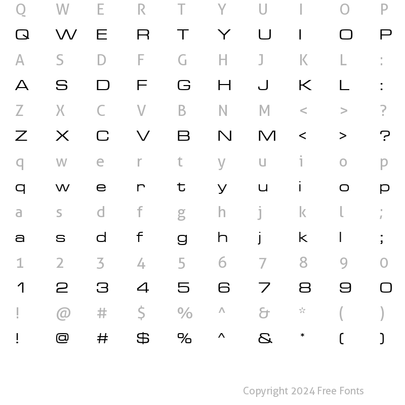 Character Map of MicrogrammaDEEMedExt Regular