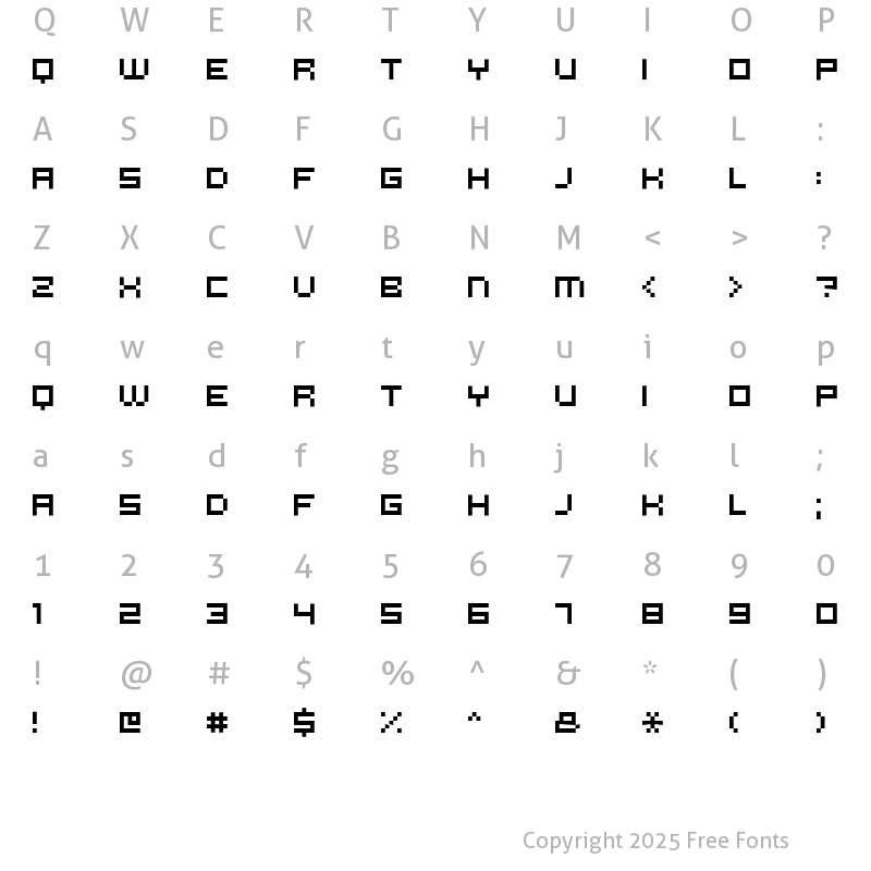Character Map of microN55 Regular