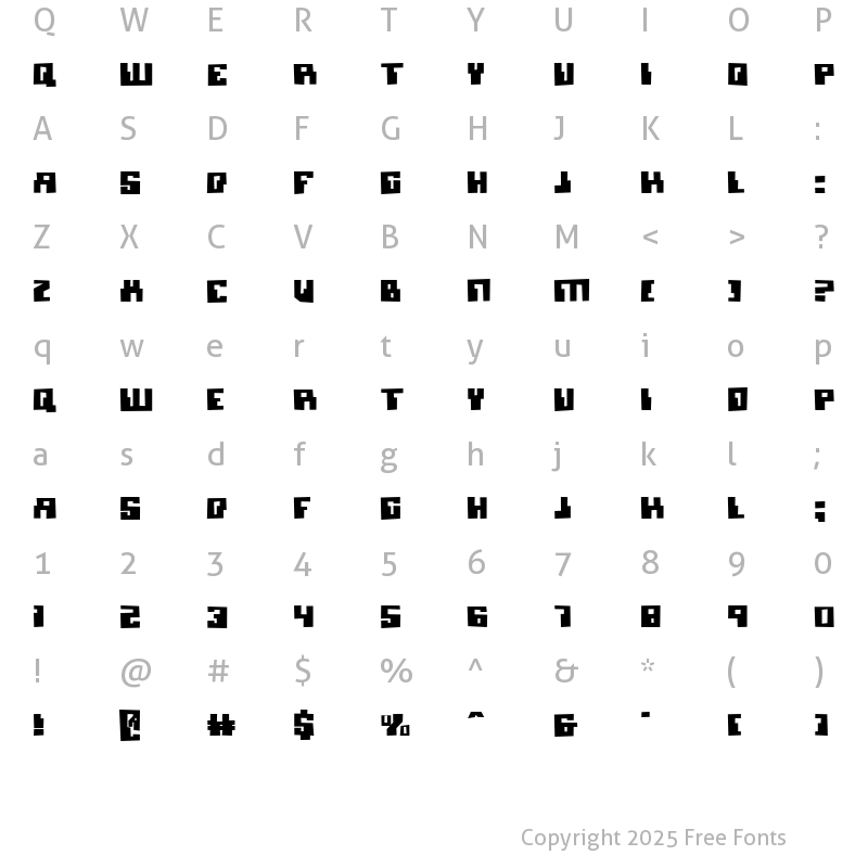 Character Map of Micronian Blown Regular