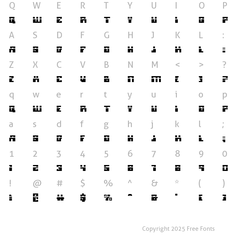 Character Map of Micronian Laser Regular