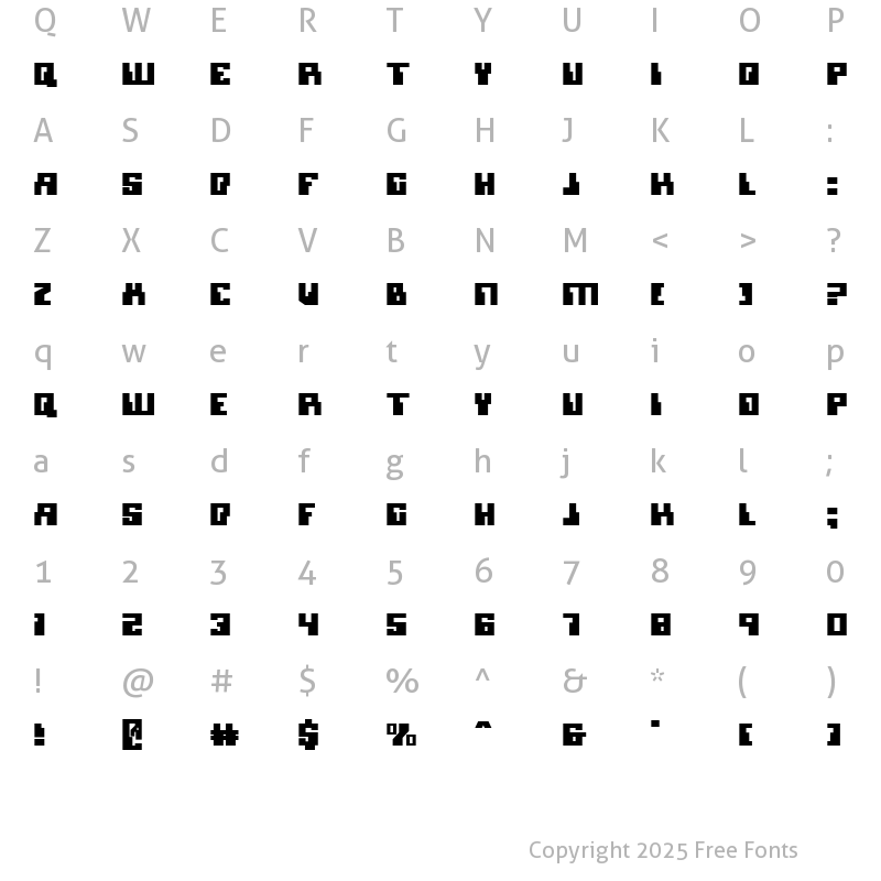 Character Map of Micronian Regular